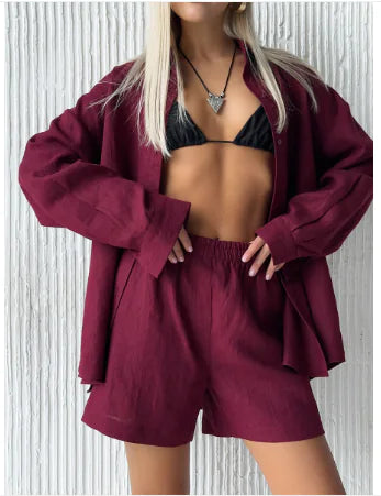 Women’s Cardigan & Shorts Set